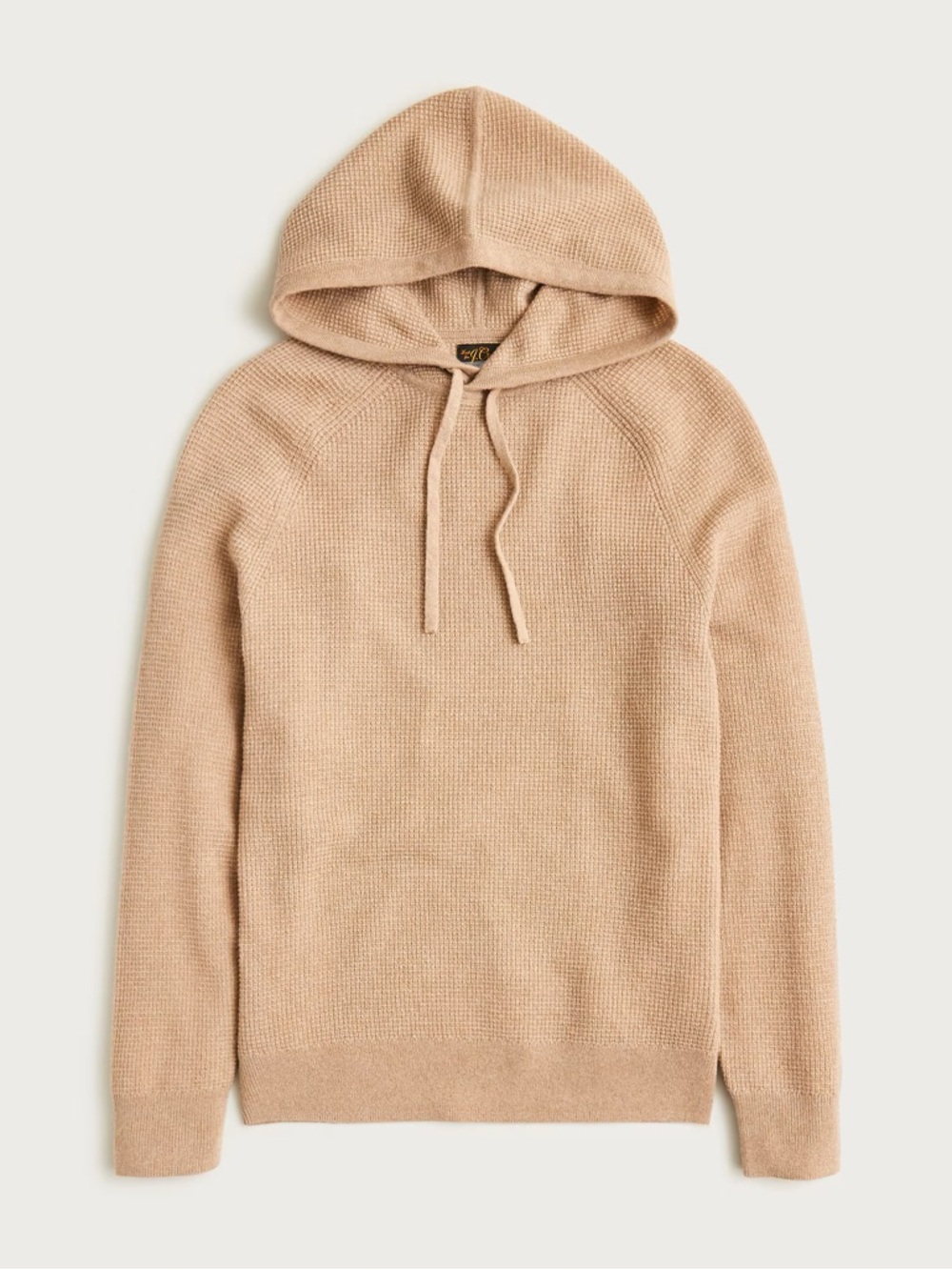 J. CREW‎ Cashmere waffle hooded sweater in Heather Sand Size M $278 CB523